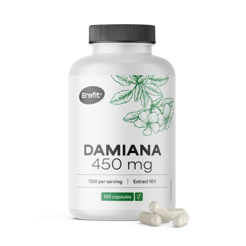 Damiana 450 mg – 10:1 kivonat, 100 kapszula